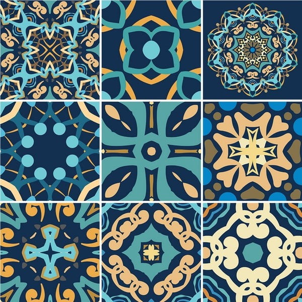 9 dekoratiivse seinakleebise komplekt, 15 x 15 cm Dizier - Ambiance-image-1