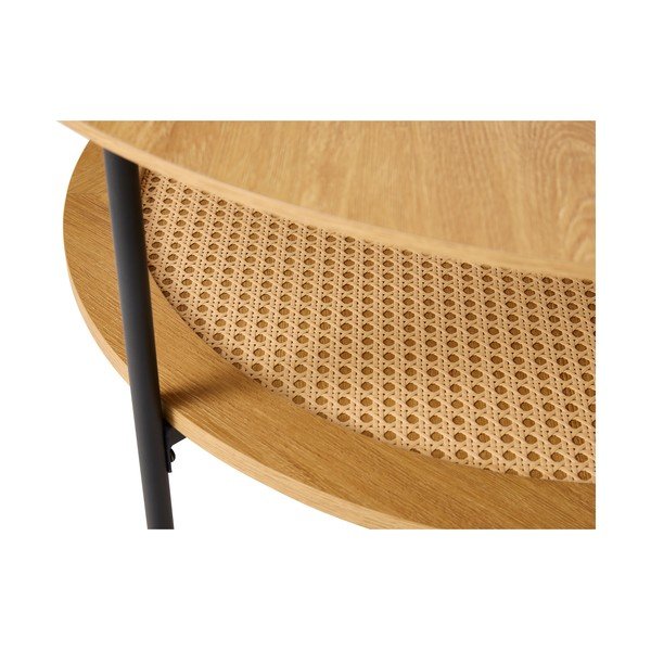 Ümmargune kohvilaud tammepuust naturaalses värvitoonis, läbimõõduga 80 cm Pensacola - Unique Furniture-image-2