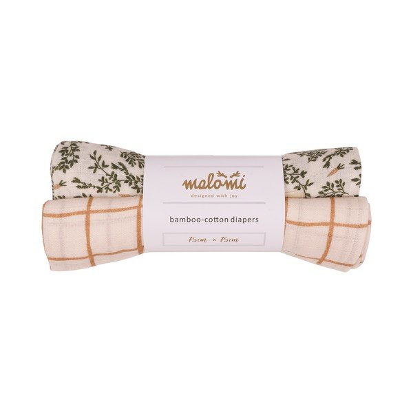 Bambusest mähkmed 2 tk Green Floral - Malomi Kids-image-2