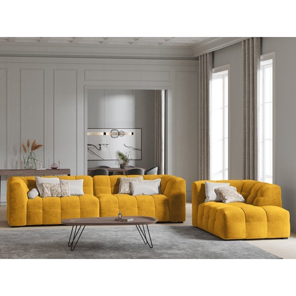 Kollane sametne diivan , 280 cm Vesta - Windsor & Co Sofas-image-1