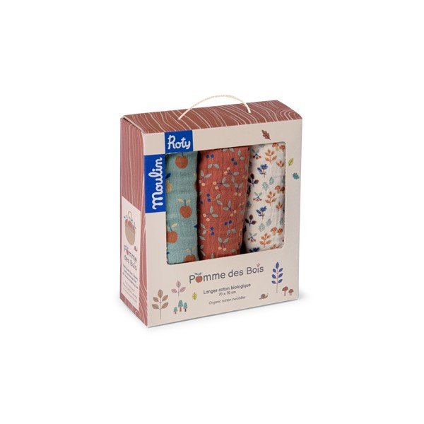Musliinist mähkmed 3 tk Pomme des Bois - Moulin Roty-image-1