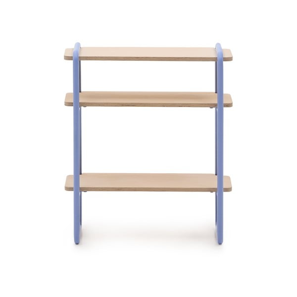 Helesinine saarepuidu spoonist rippuv laste raamaturiiul 60x70x28 cm Tinn - Kave Home-image-2