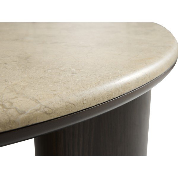 Ümmargune kohvilaud marmorist pealispinnaga tumedas naturaalses värvitoonis, ø 90 cm Piazze - Unique Furniture-image-3
