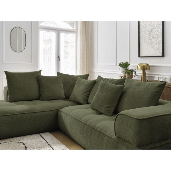 Roheline šenill-nurgadiivan (vasak nurk/L-kujuline) Whesley - Bobochic Paris-image-4