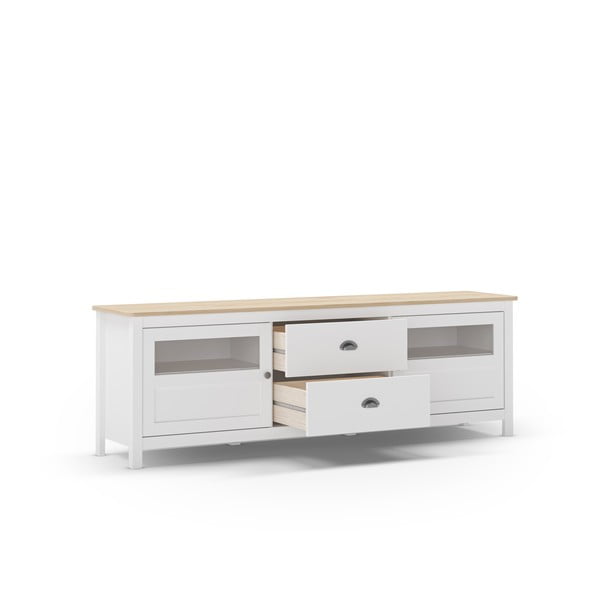 Valge männipuidust telerilaud 180x59 cm Misti - Marckeric-image-3