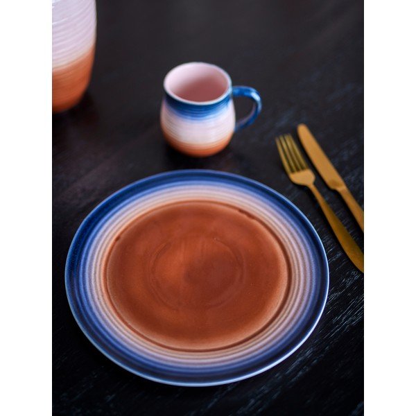 Sinised/oranžid kivikeraamika taldrikud 4-osalise komplektis, läbimõõduga 27 cm Tatum - Bloomingville-image-1