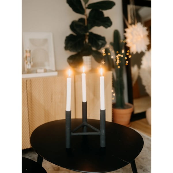 Must alumiiniumist küünlajalg, kõrgus 20 cm Deeb - Bloomingville-image-1