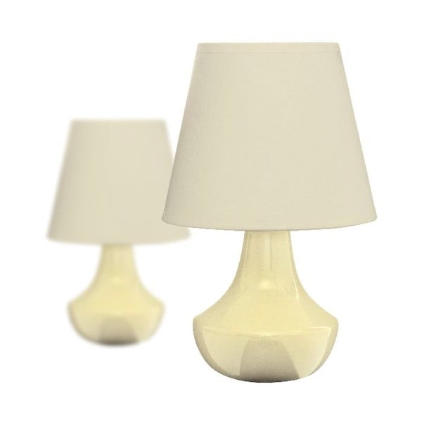 Set 2 stolních lamp Ceramic Cream