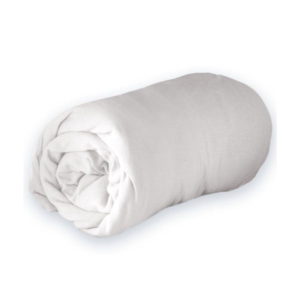 Valge trikotaažist kummiga lina 140x190 cm Jersy - douceur d'intérieur-image-3