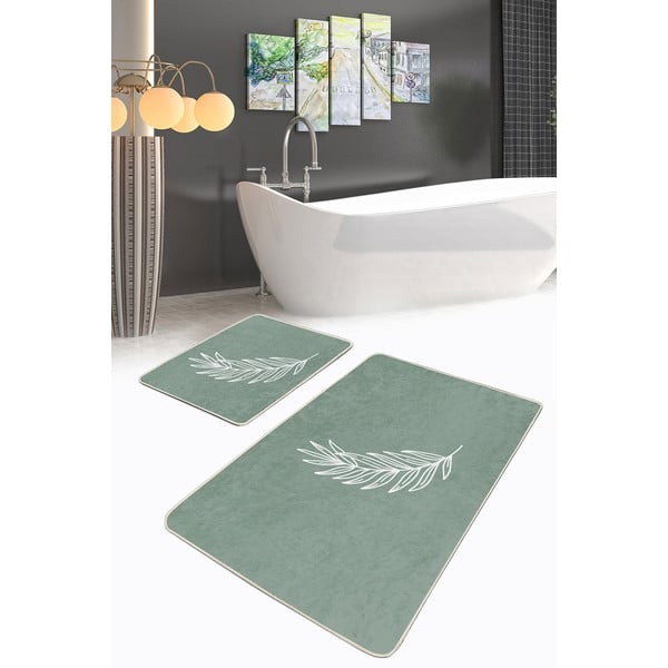 Rohelised vannitoamatid 2tk komplektis  60x100 cm – Mila Home-image-2