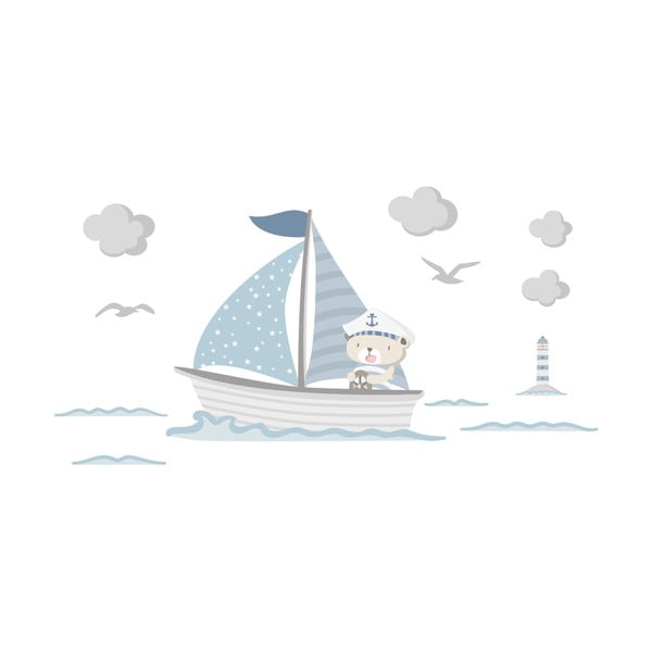 Sinised laste seinakleebised Kapten Teddy - Ambiance-image-2