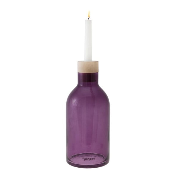 Váza/svícen Bottle 25,5 cm, fialová