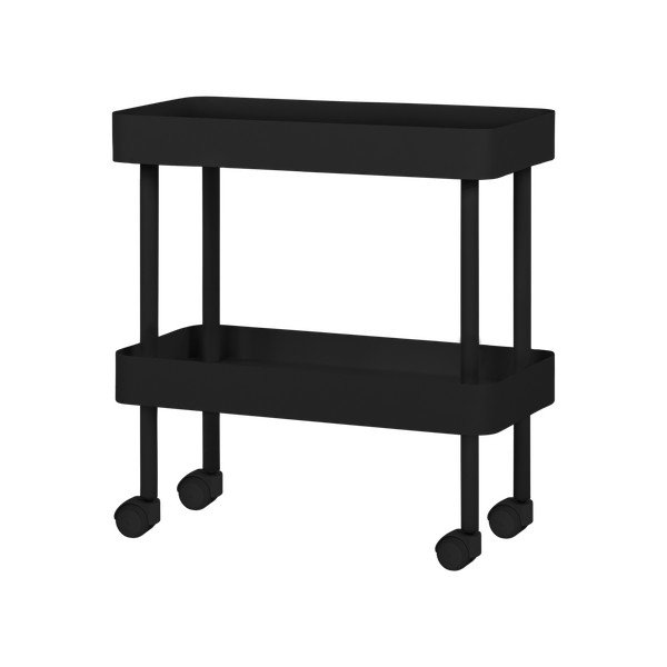 Must metallist mobiilne riiul 60x62x30 cm Nolle - noo.ma