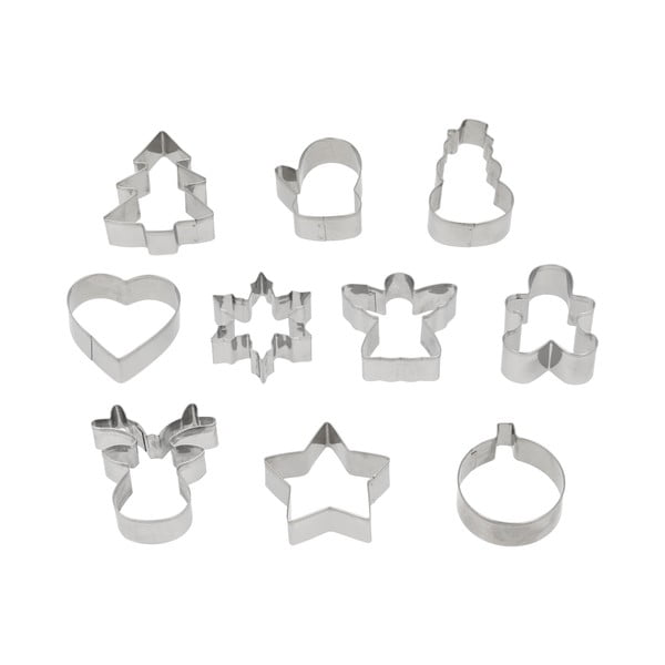 Jõuluteemalised küpsisevormid, 10-osaline komplekt - Blomsterbergs