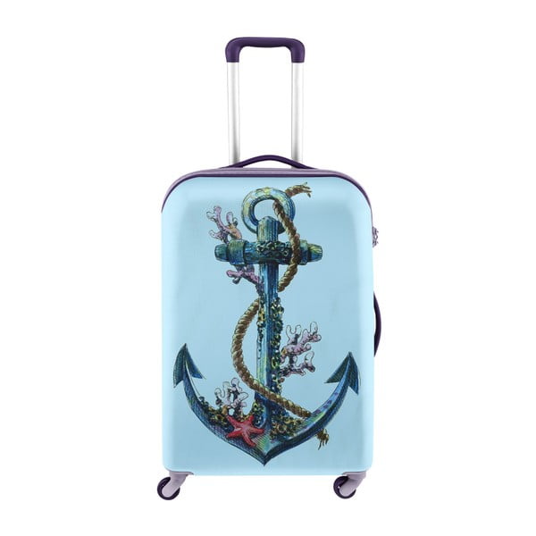 Modrý obal na kufr s motivem kotvy Oyo Concept, 67 x 43 cm