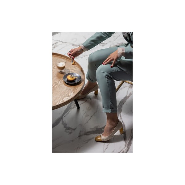 Beež ja must kohvilaud , ø 78 cm Mesa - WOOOD-image-3