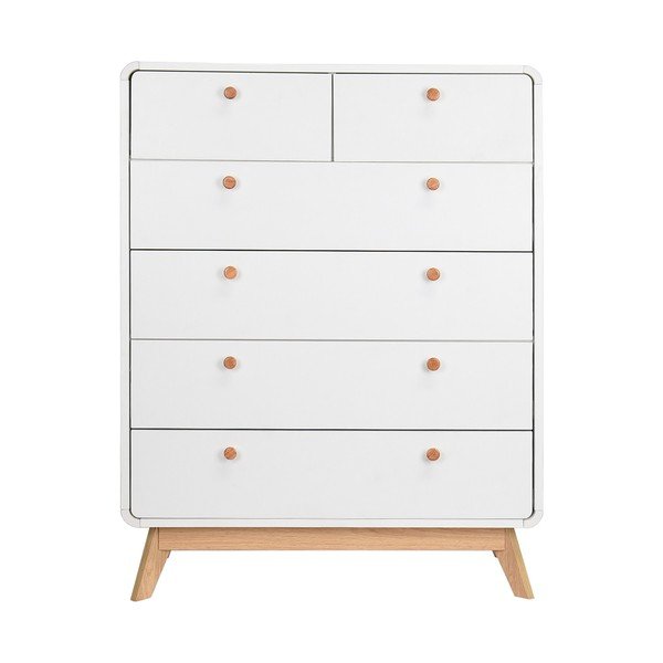 Valge kõrge kummut 81x104 cm Caitlin - Støraa-image-1