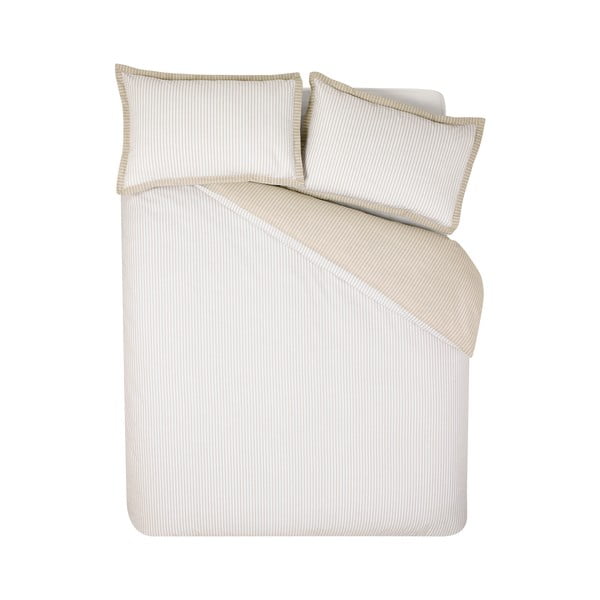 Valge/beež voodipesu üheinimesevoodile 135x200 cm Oxford Pinstripe - Catherine Lansfield