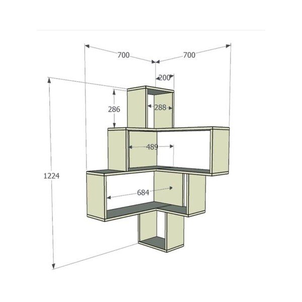 Nástěnná rohová police Alison-image-1