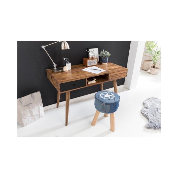 Pracovní stůl z masivního sheeshamového dřeva Skyport REPA, 117 x 60 cm-image-3