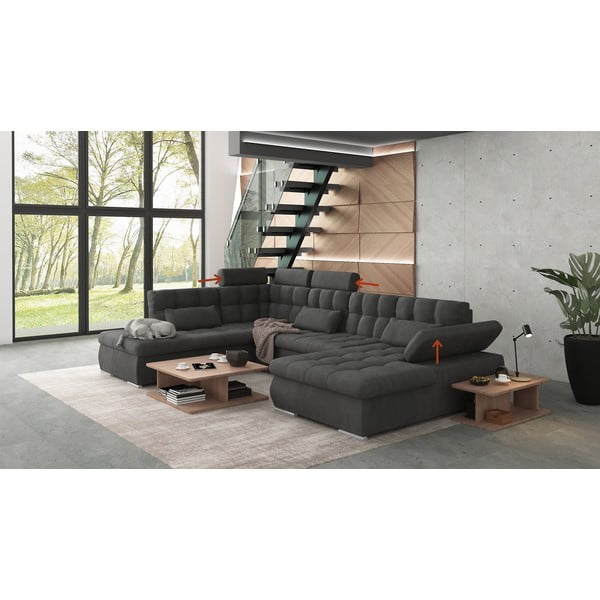 Antratsiitne panipaigaga nurgadiivanvoodi (vasak nurk/U-kujuline) Merkur - Ropez-image-1