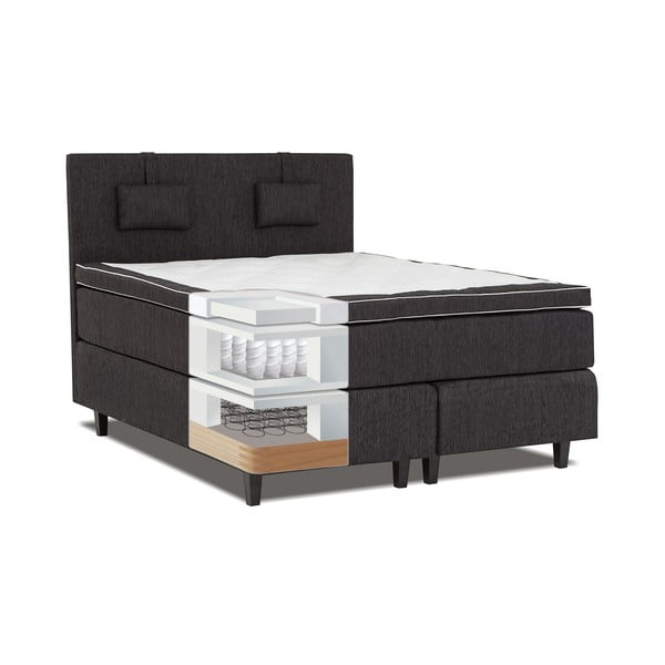 Černá postel s matrací Gemega Grand, 160x200 cm-image-1