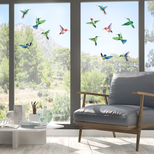 Aknakleebiste komplekt 20 tk 40x60 cm Hummingbirds - Ambiance-image-1