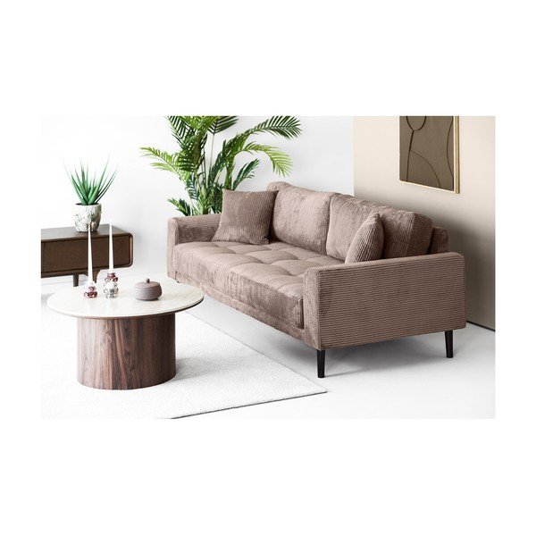 Pruun velvetist diivan 210 cm Lido - House Nordic-image-1