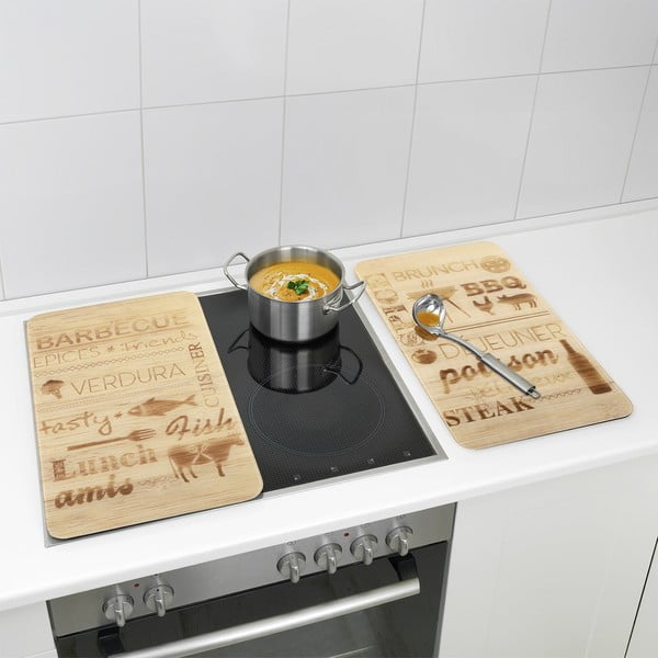 Karastatud klaasist pliidikatted 2tk komplektis 52x30 cm Barbecue - Maximex-image-1