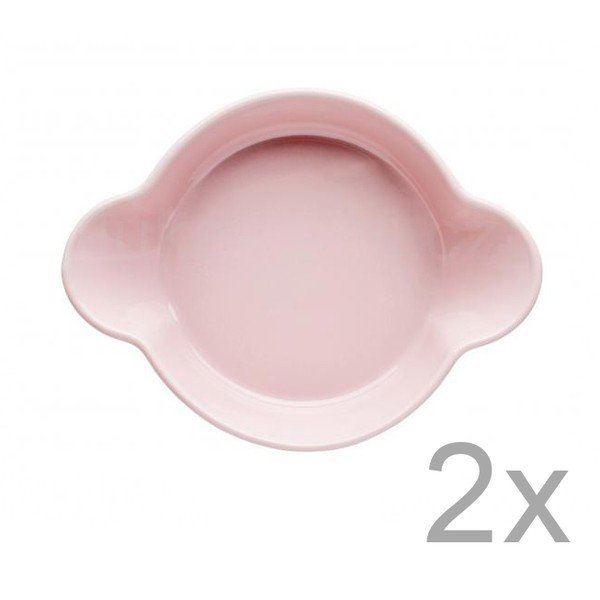 Sada 2 růžových porcelánových misek Sagaform Piccadilly Caroline, 13 x 17,5 cm