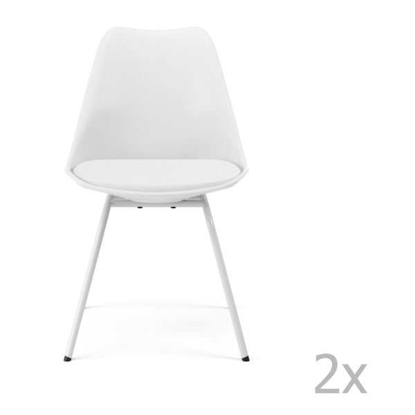 Sada 2 bílých jídelních židlí Tenzo Gina Triangle