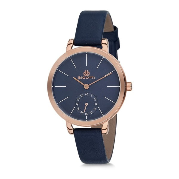 Dámské hodinky s modrým koženým řemínkem Bigotti Milano Kate