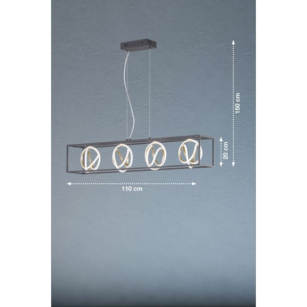 Must dimmerdatav LED rippvalgusti Gisi - Fischer & Honsel-image-2