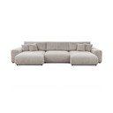 Helehall velvetist panipaigaga nurgadiivanvoodi (U-kujuline) Sarina - Ropez