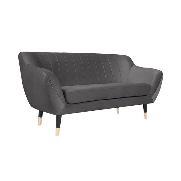 Šedá pohovka s černými nohami Mazzini Sofas Benito, 158 cm-image-2