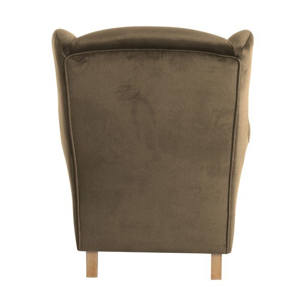 Hnědé křeslo ušák Max Winzer Lorris Velour Sahara-image-4