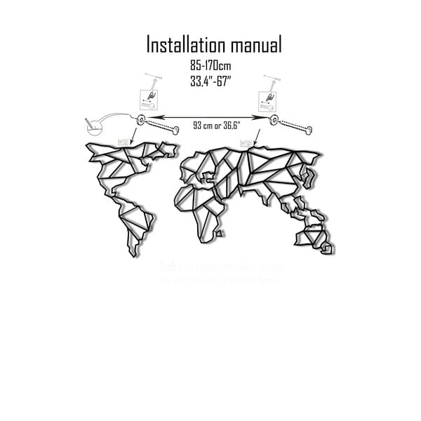 Seinakaart Maailma kaart, selge, 85 x 170 cm - Bystag-image-2
