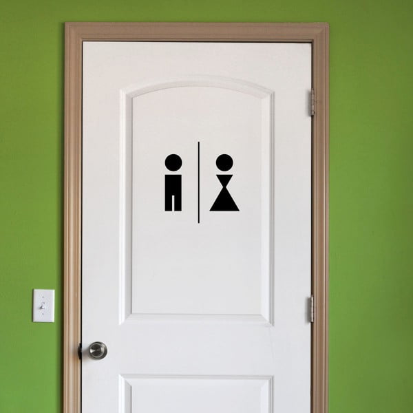 Must kleebis mees ja naine tualettruumi - Ambiance