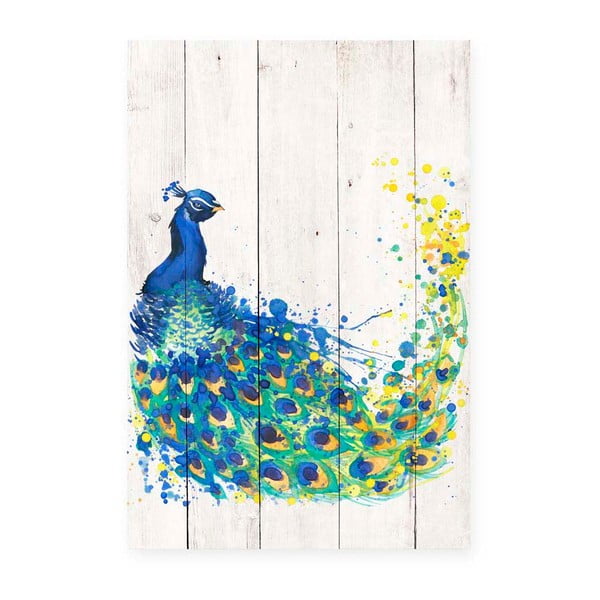 Obraz na dřevě Little Nice Things Peacock, 60 x 40 cm