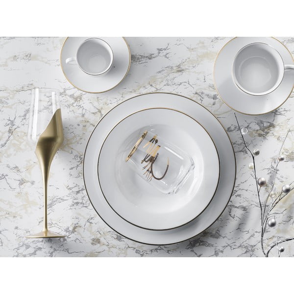 Valged portselanist tassid 6tk komplektis 100 ml Gold Chic - Villa Altachiara-image-1