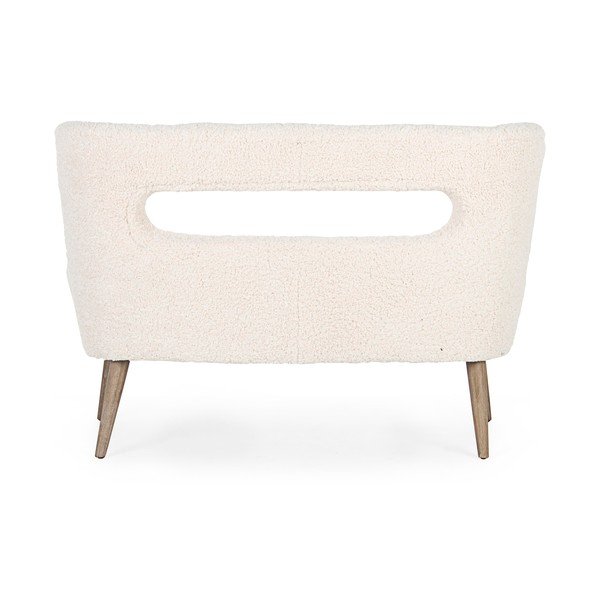 Kreemikas kunstkarusnahast diivan 115 cm Cortina - Bizzotto-image-4