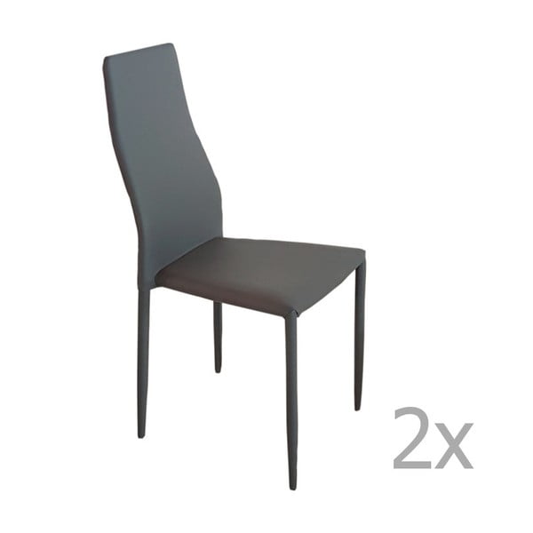 Sada 2 šedých jídelních židlí Castagnetti Eco
