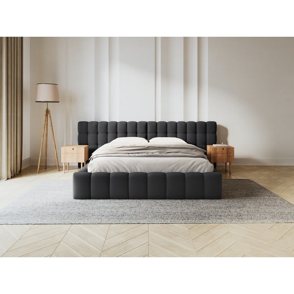 Must kaheinimesevoodi koos panipaigaga 180x200 cm Mamaia - Micadoni Home-image-1