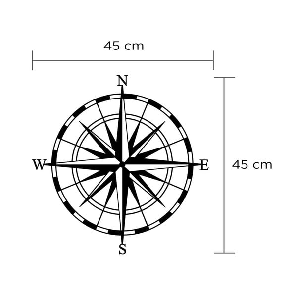 Nástěnná kovová dekorace Compass