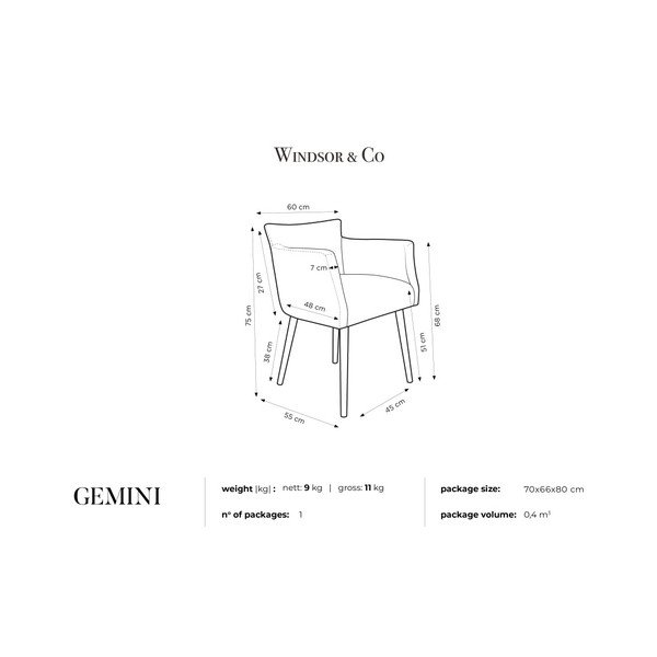 Červená židle s područkami Windsor & Co Sofas Gemini-image-1