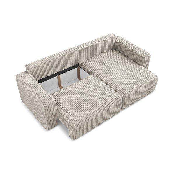 Beež velvetist diivanvoodi/panipaigaga nurgadiivan (parem nurk/diivanvoodiga) Kona - Makamii-image-4