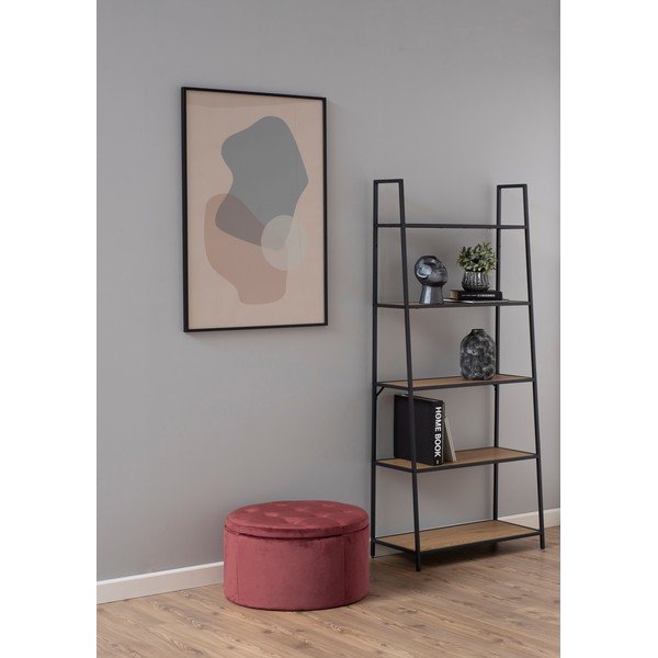 Korallroosa sametist pouf , ⌀ 60 cm Retina - Actona-image-1