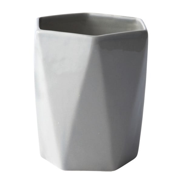 Váza KJ Collection Geometrico Grey, 13,5 cm
