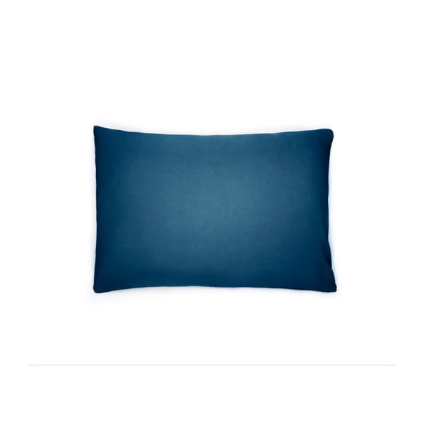 Tmavě modrý povlak na polštář z bavlněného saténu L'Officiel Interiors, 50 x 70 cm