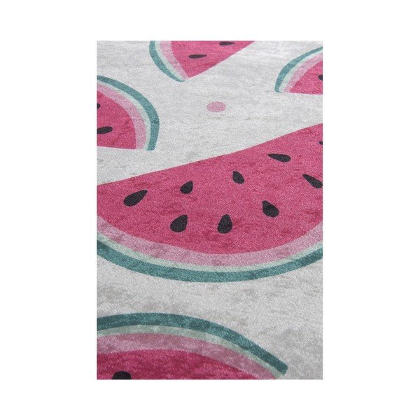 Komplekt 2 valge ja roosa vannitoamati Tropica arbuusist - Foutastic-image-2